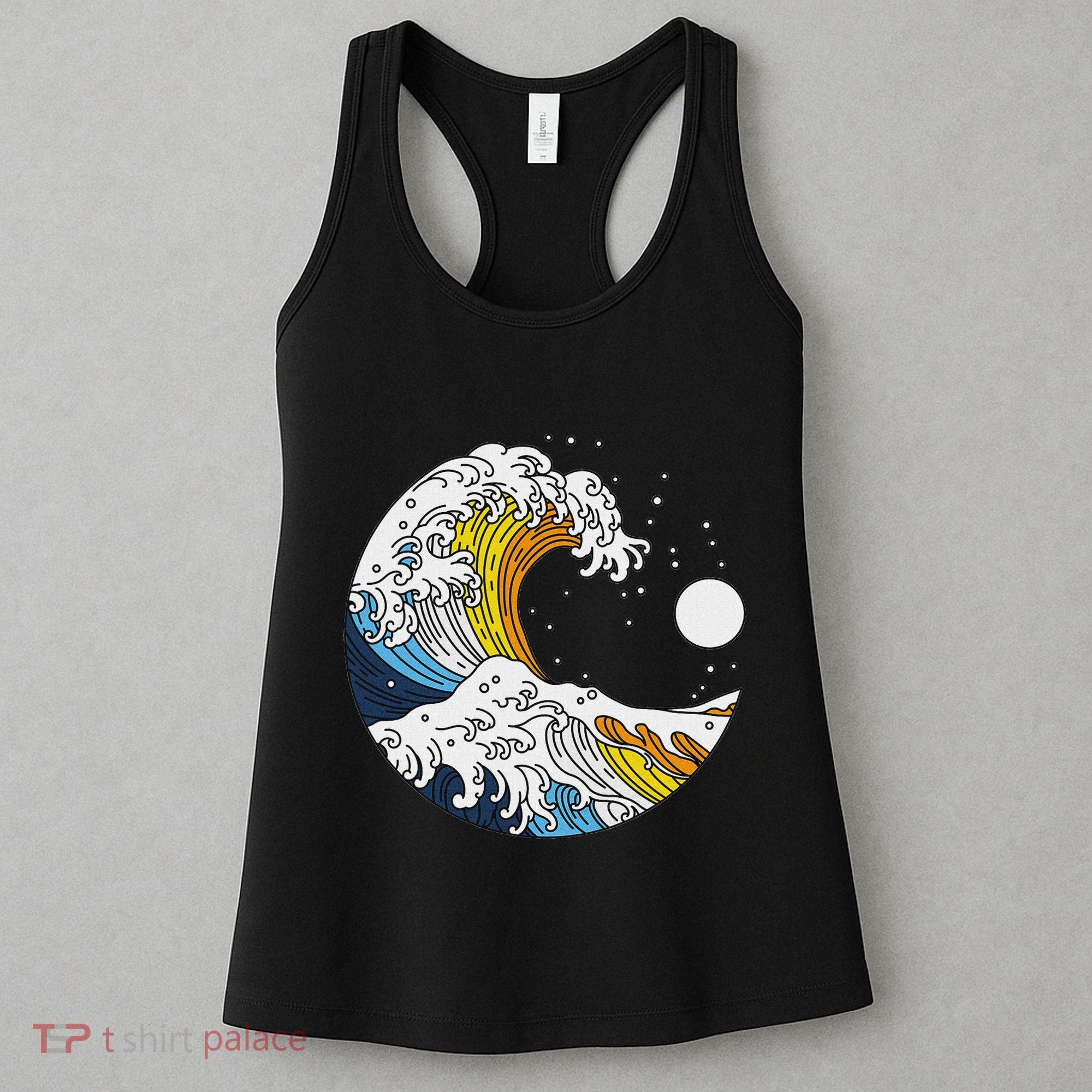 Aroace Pride Aro Ace Aromantic Asexual Flag Japan Great Wave Women's Tank Top