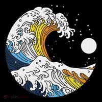 Aroace Pride Aro Ace Aromantic Asexual Flag Japan Great Wave Baby Bodysuit thumb 2