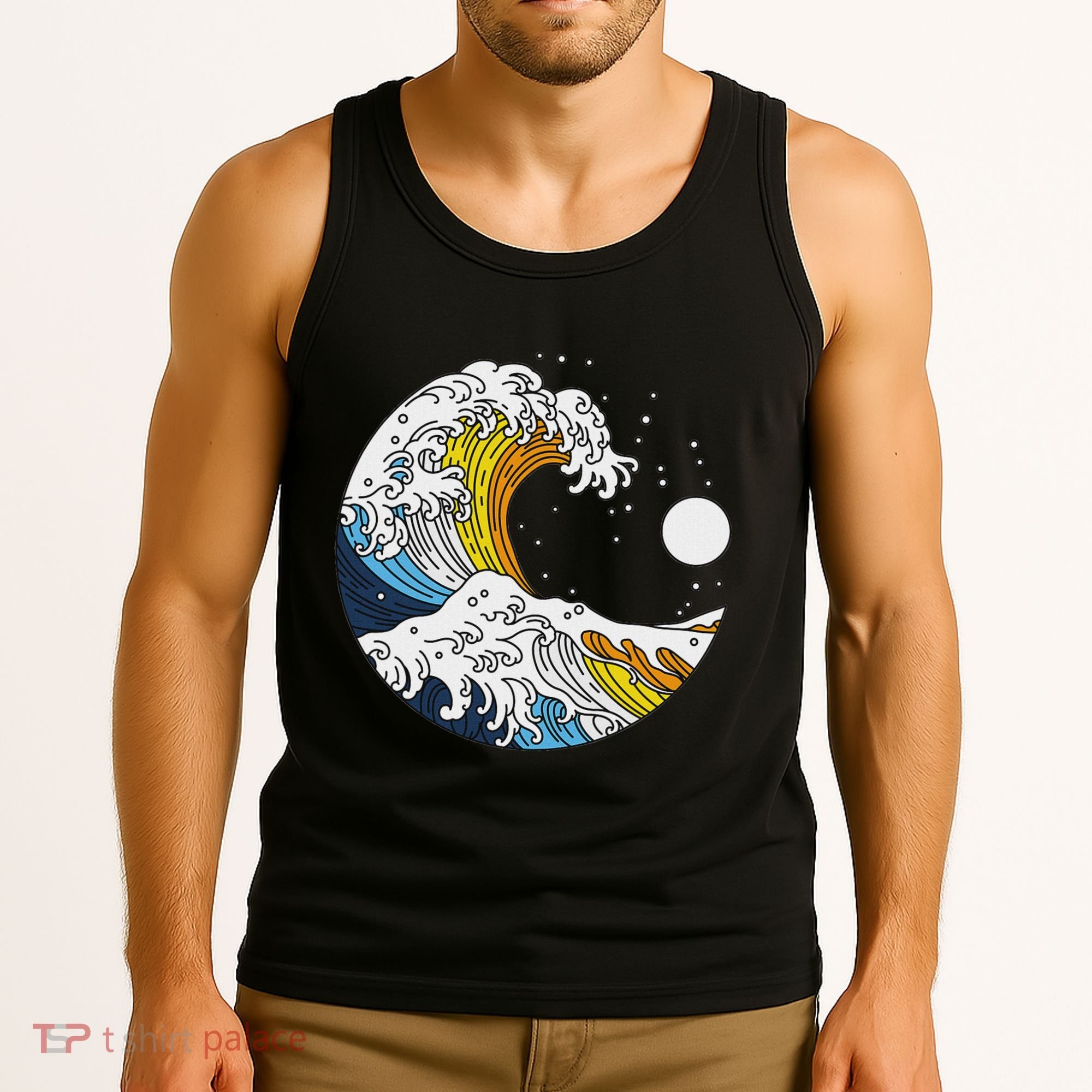 Aroace Pride Aro Ace Aromantic Asexual Flag Japan Great Wave Tank Top