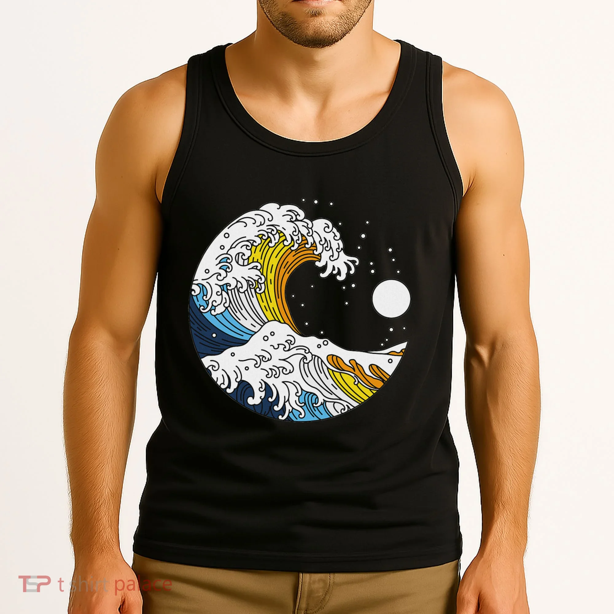 Aroace Pride Aro Ace Aromantic Asexual Flag Japan Great Wave Tank Top