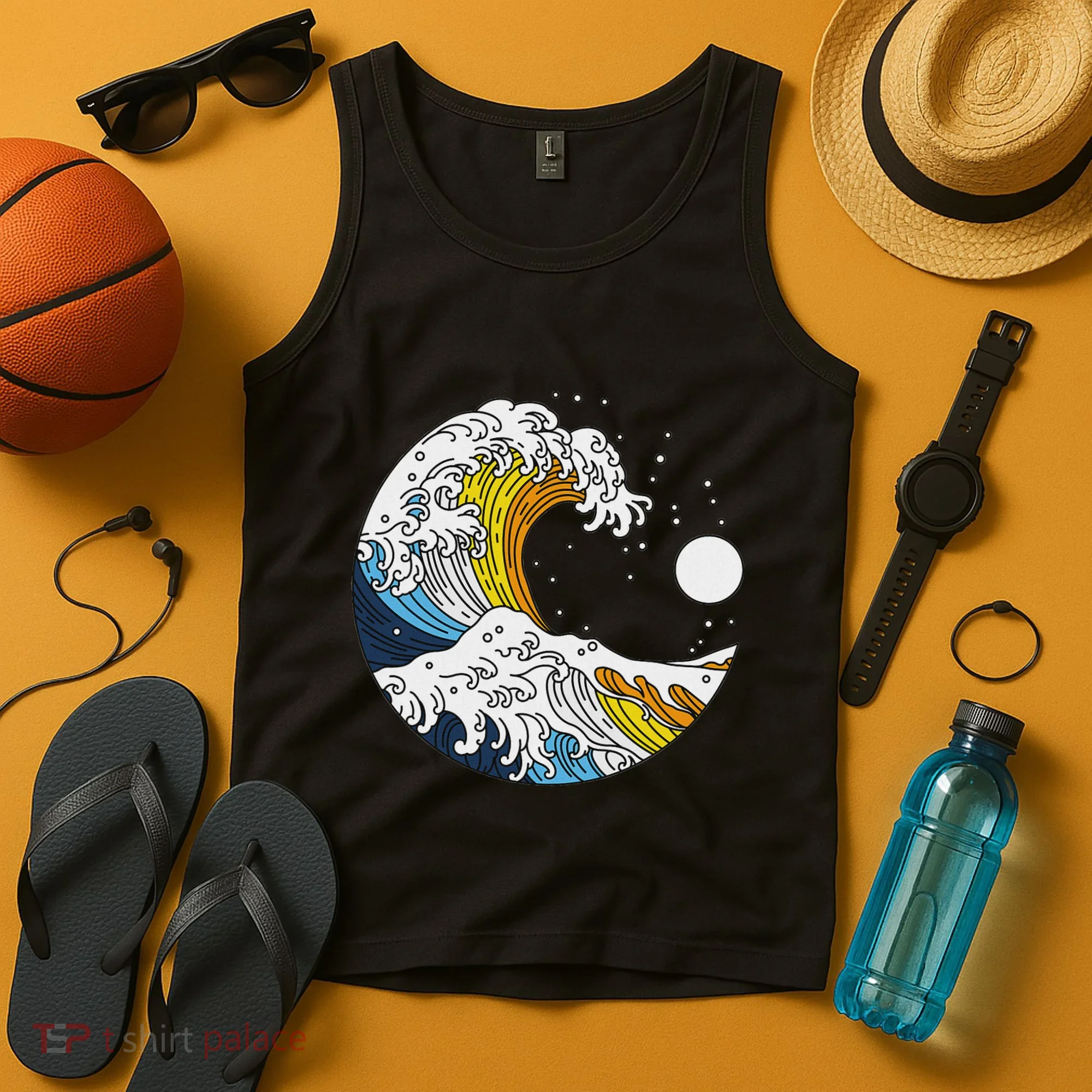 Aroace Pride Aro Ace Aromantic Asexual Flag Japan Great Wave Tank Top