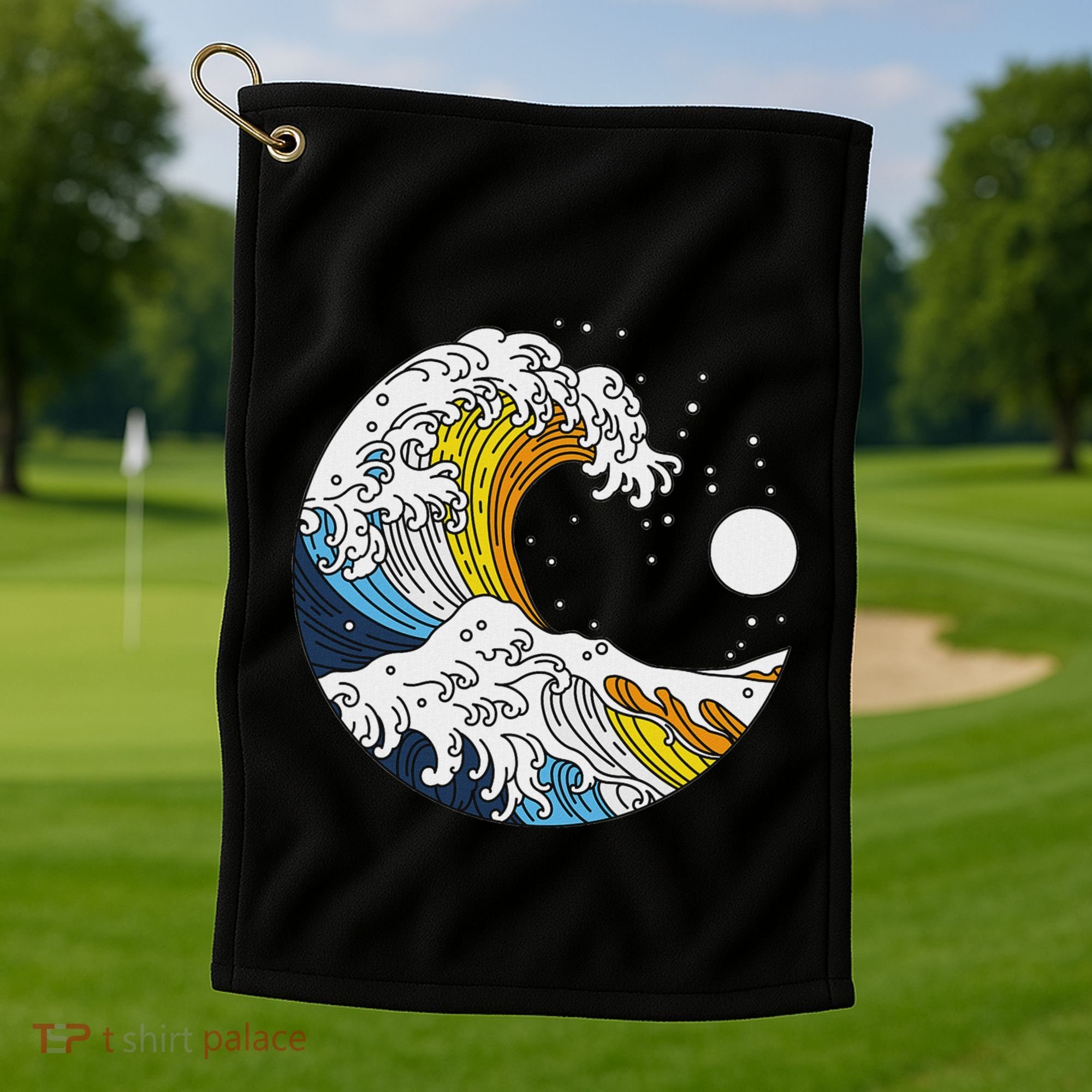Aroace Pride Aro Ace Aromantic Asexual Flag Japan Great Wave Golf Towel