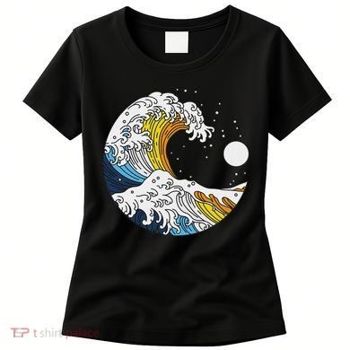 Aroace Pride Aro Ace Aromantic Asexual Flag Japan Great Wave Women's T-Shirt
