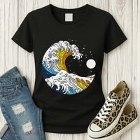 Aroace Pride Aro Ace Aromantic Asexual Flag Japan Great Wave Women's T-Shirt thumb 3