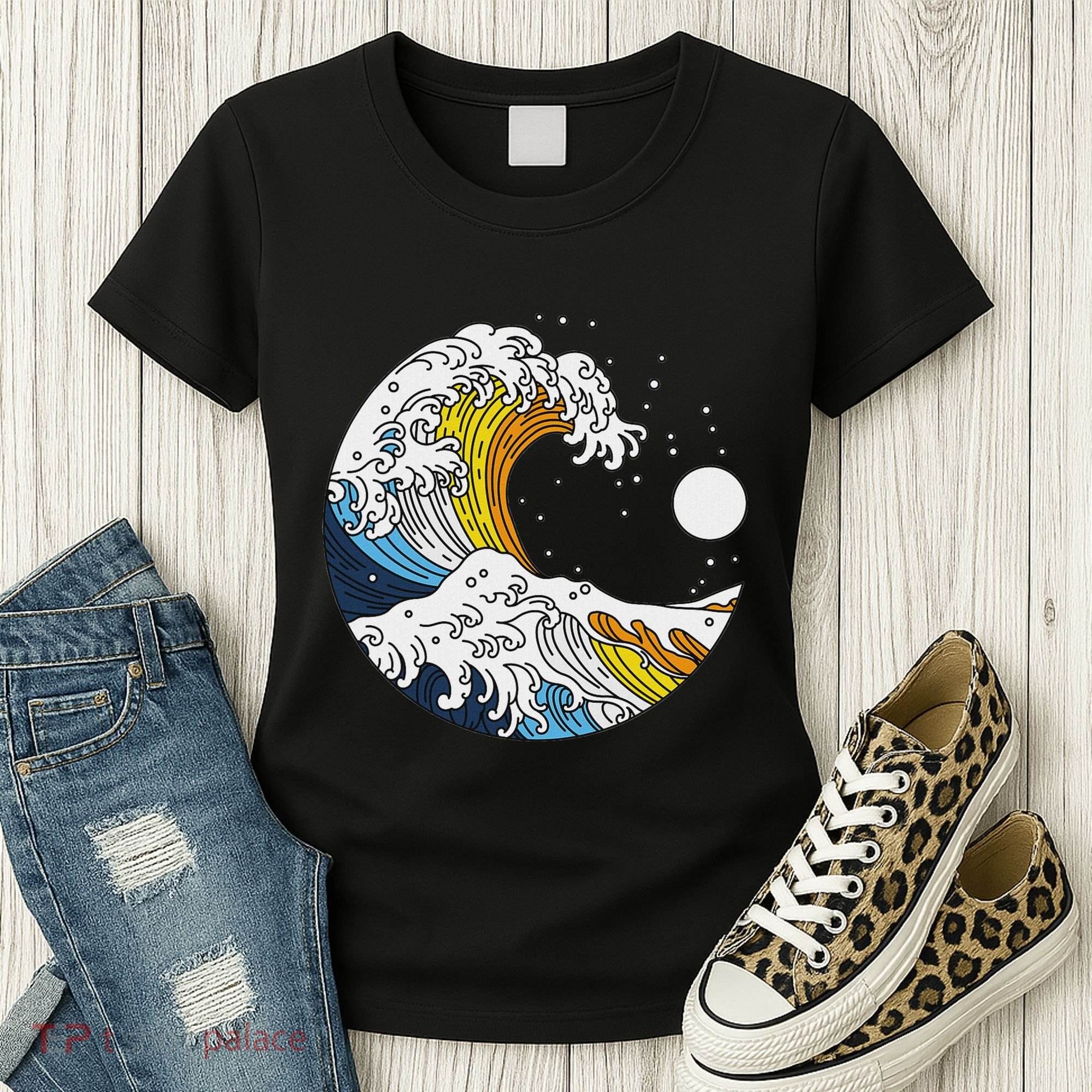 Aroace Pride Aro Ace Aromantic Asexual Flag Japan Great Wave Women's T-Shirt