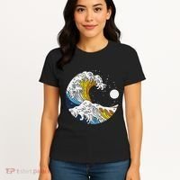 Aroace Pride Aro Ace Aromantic Asexual Flag Japan Great Wave Women's T-Shirt thumb 4