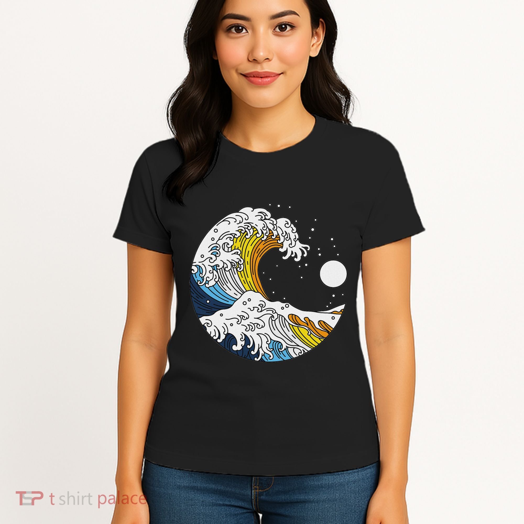 Aroace Pride Aro Ace Aromantic Asexual Flag Japan Great Wave Women's T-Shirt