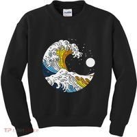 Aroace Pride Aro Ace Aromantic Asexual Flag Japan Great Wave Kids Sweatshirt thumb 0