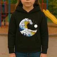 Aroace Pride Aro Ace Aromantic Asexual Flag Japan Great Wave Kids Hoodie thumb 3