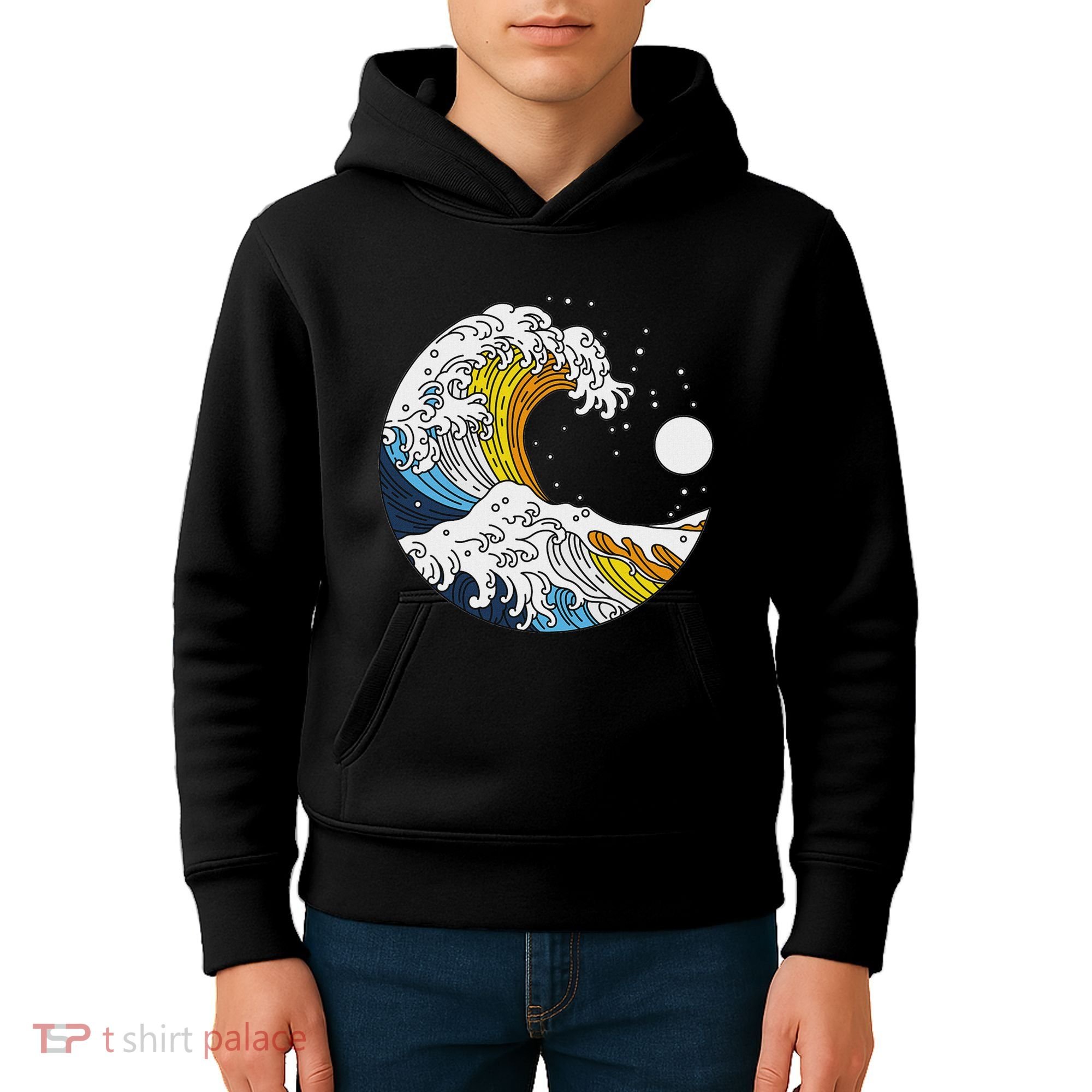 Aroace Pride Aro Ace Aromantic Asexual Flag Japan Great Wave Kids Hoodie