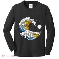 Aroace Pride Aro Ace Aromantic Asexual Flag Japan Great Wave Kids Long Sleeve Shirt thumb 0