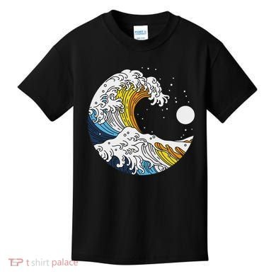 Aroace Pride Aro Ace Aromantic Asexual Flag Japan Great Wave Kids T-Shirt