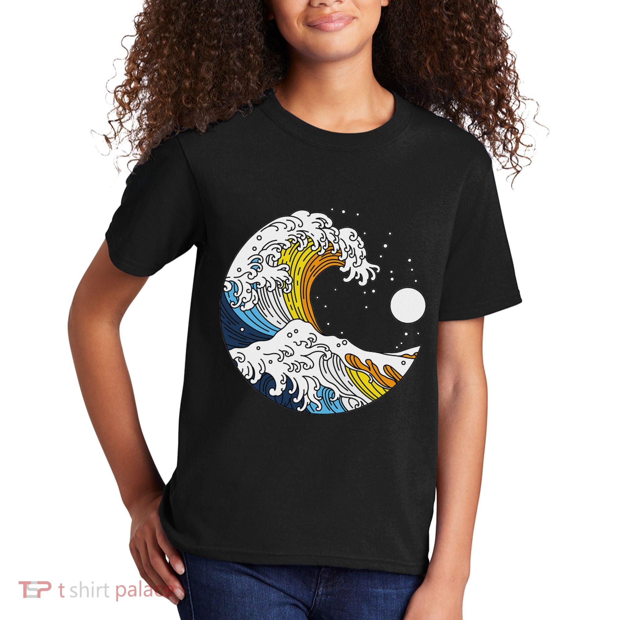 Aroace Pride Aro Ace Aromantic Asexual Flag Japan Great Wave Kids T-Shirt