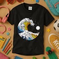 Aroace Pride Aro Ace Aromantic Asexual Flag Japan Great Wave Kids T-Shirt thumb 3