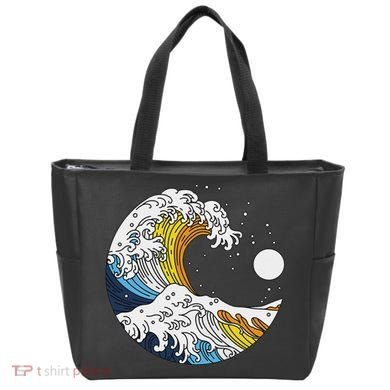 Aroace Pride Aro Ace Aromantic Asexual Flag Japan Great Wave Tote Bag