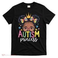 Autism Princess Afro Girl Bow Daughter Autism Awareness T-Shirt thumb 0