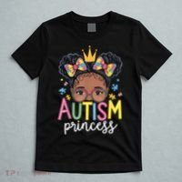Autism Princess Afro Girl Bow Daughter Autism Awareness T-Shirt thumb 5