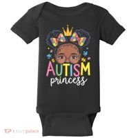 Autism Princess Afro Girl Bow Daughter Autism Awareness Baby Bodysuit thumb 0