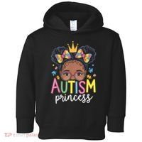 Autism Princess Afro Girl Bow Daughter Autism Awareness Toddler Hoodie thumb 0