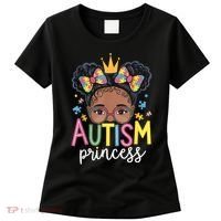 Autism Princess Afro Girl Bow Daughter Autism Awareness Women's T-Shirt thumb 0