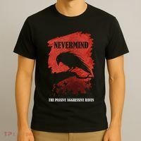 A Passive Aggressive Raven Literature Nevermind Allusion T-Shirt thumb 3