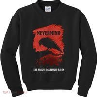 A Passive Aggressive Raven Literature Nevermind Allusion Kids Sweatshirt thumb 0