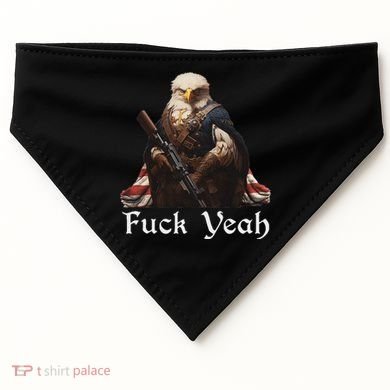 American Pride Bald Eagle Rifle 1776 Fuck Yeah Flag Cape USA-Made Doggie Bandana