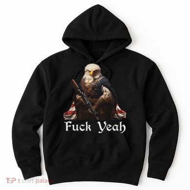 American Pride Bald Eagle Rifle 1776 Fuck Yeah Flag Cape Hoodie