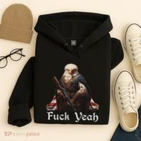 American Pride Bald Eagle Rifle 1776 Fuck Yeah Flag Cape Hoodie thumb 4