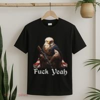 American Pride Bald Eagle Rifle 1776 Fuck Yeah Flag Cape T-Shirt thumb 2