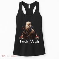 American Pride Bald Eagle Rifle 1776 Fuck Yeah Flag Cape Women's Tank Top thumb 0