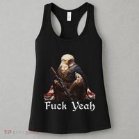 American Pride Bald Eagle Rifle 1776 Fuck Yeah Flag Cape Women's Tank Top thumb 3