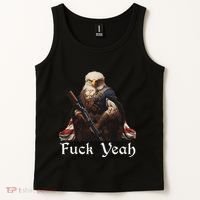 American Pride Bald Eagle Rifle 1776 Fuck Yeah Flag Cape Tank Top thumb 2