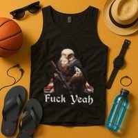 American Pride Bald Eagle Rifle 1776 Fuck Yeah Flag Cape Tank Top thumb 4