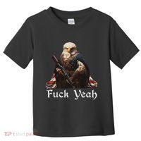 American Pride Bald Eagle Rifle 1776 Fuck Yeah Flag Cape Toddler T-Shirt thumb 0