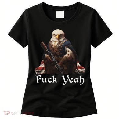 American Pride Bald Eagle Rifle 1776 Fuck Yeah Flag Cape Women's T-Shirt