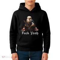 American Pride Bald Eagle Rifle 1776 Fuck Yeah Flag Cape Kids Hoodie thumb 4