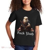 American Pride Bald Eagle Rifle 1776 Fuck Yeah Flag Cape Kids T-Shirt thumb 2
