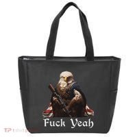 American Pride Bald Eagle Rifle 1776 Fuck Yeah Flag Cape Tote Bag thumb 0