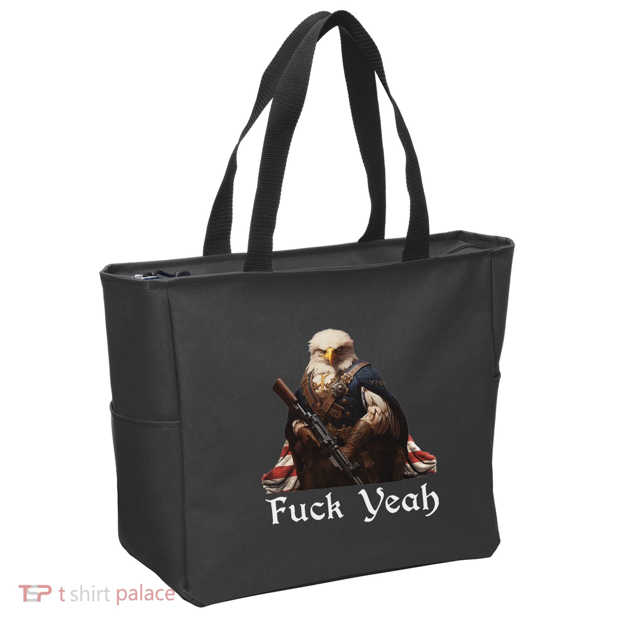 American Pride Bald Eagle Rifle 1776 Fuck Yeah Flag Cape Tote Bag