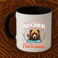 Archery Papa Bear My Favorite Archer Calls Me Papa Bear Cute Gift Coffee Mug thumb 2