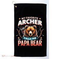 Archery Papa Bear My Favorite Archer Calls Me Papa Bear Cute Gift Golf Towel thumb 0