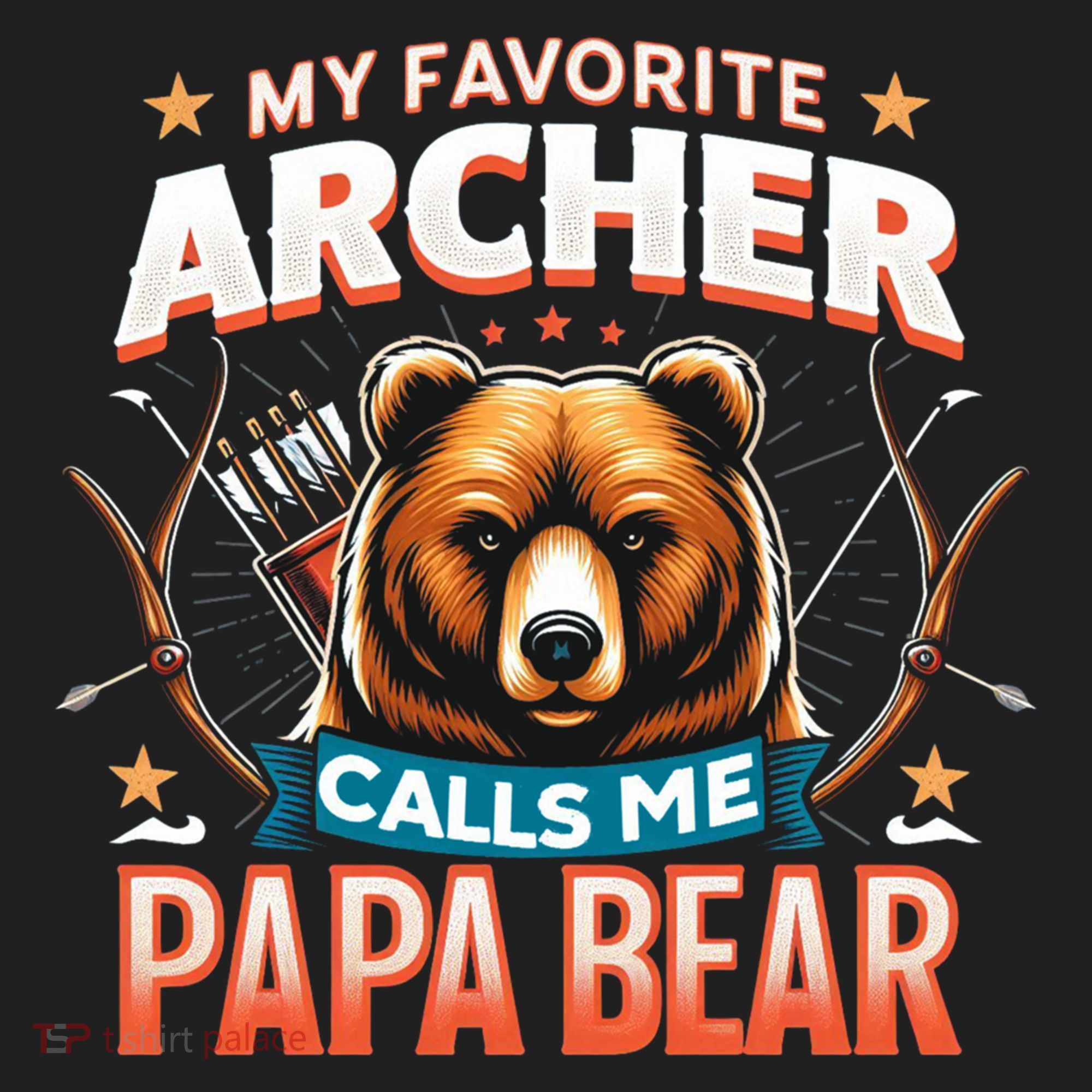 Archery Papa Bear My Favorite Archer Calls Me Papa Bear Cute Gift Golf Towel