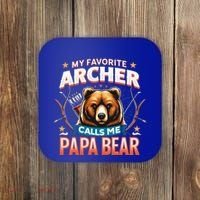 Archery Papa Bear My Favorite Archer Calls Me Papa Bear Cute Gift Coaster thumb 0