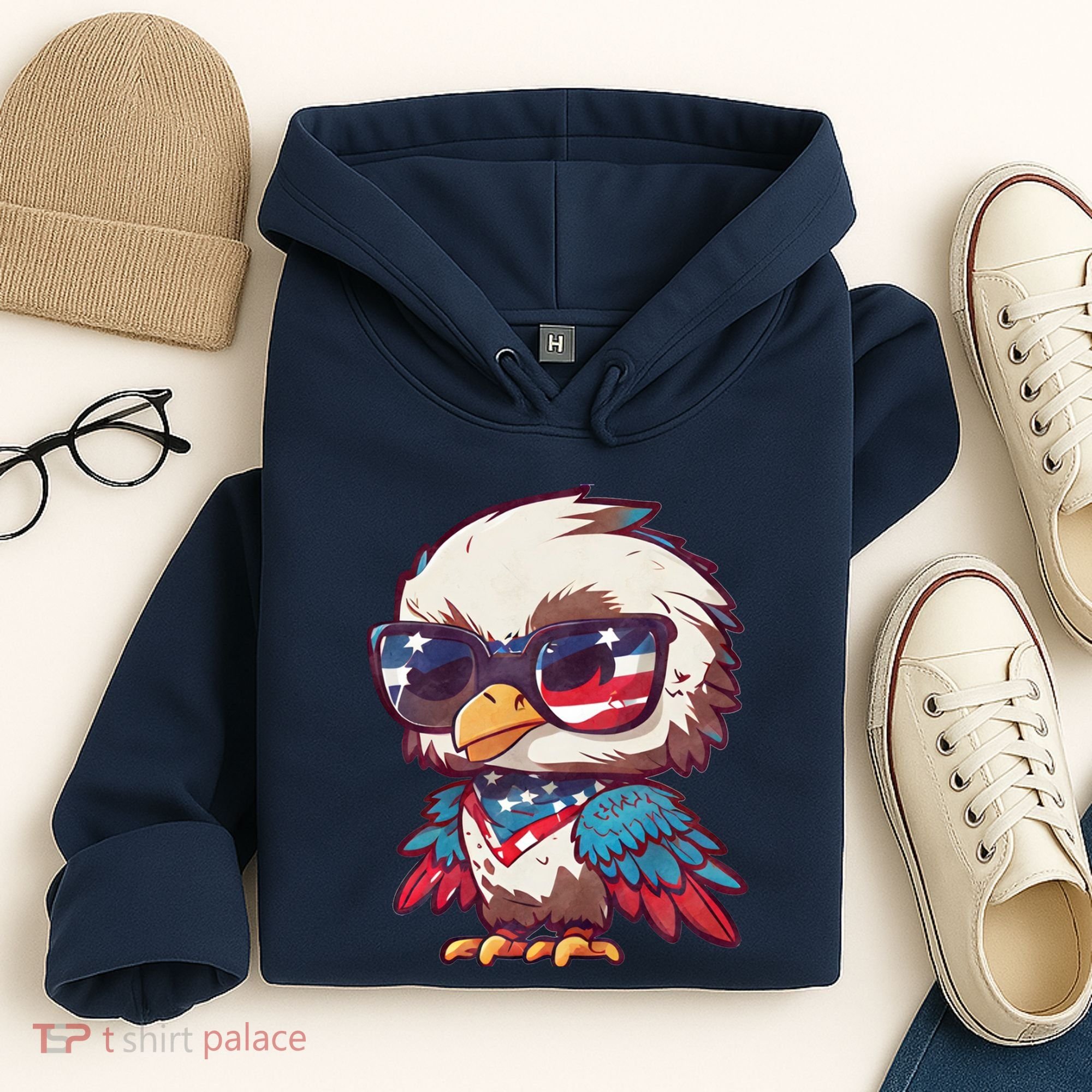 America Patriotic Bald Eagle Hoodie
