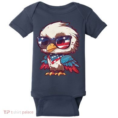 America Patriotic Bald Eagle Baby Bodysuit
