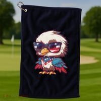America Patriotic Bald Eagle Golf Towel thumb 1