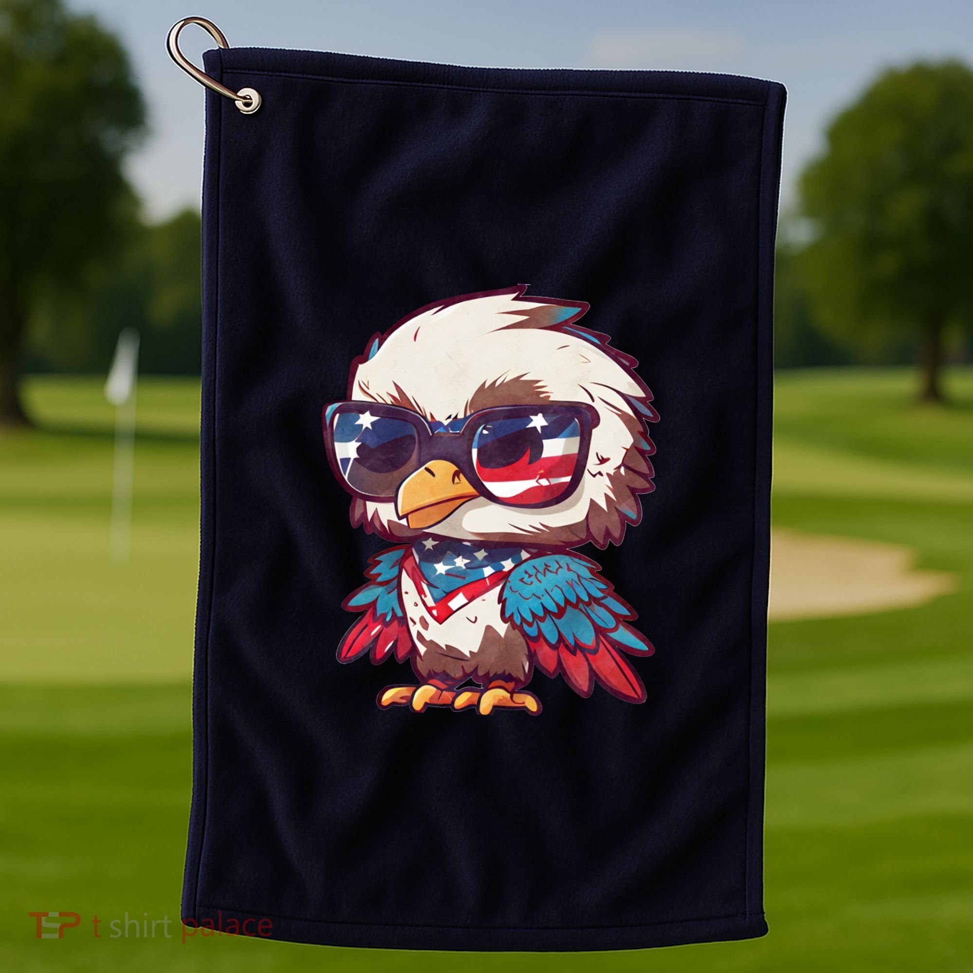America Patriotic Bald Eagle Golf Towel