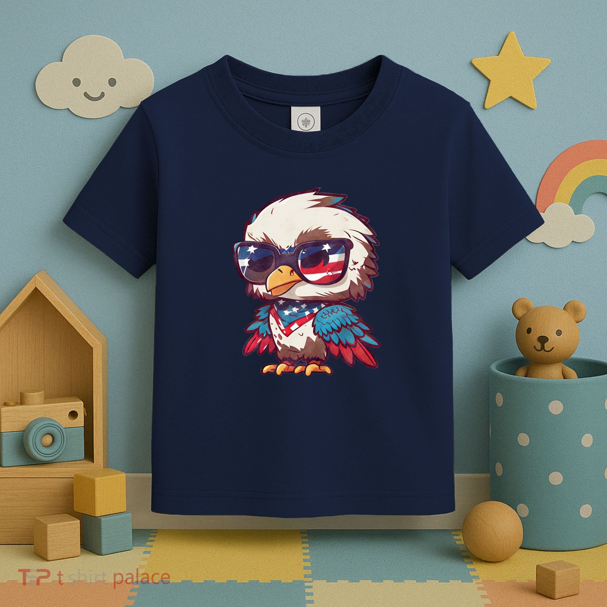 America Patriotic Bald Eagle Toddler T-Shirt