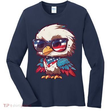 America Patriotic Bald Eagle Women's Long Sleeve Shirt